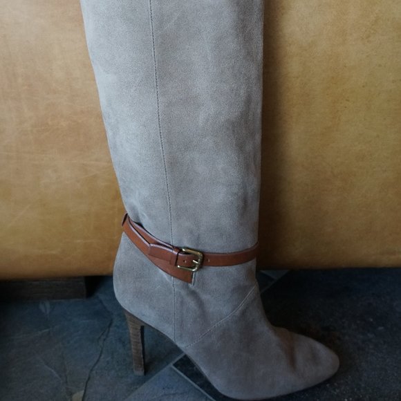 Coach Ash Heel Boot Tall Suede Slouch Boots. - Picture 8 of 12